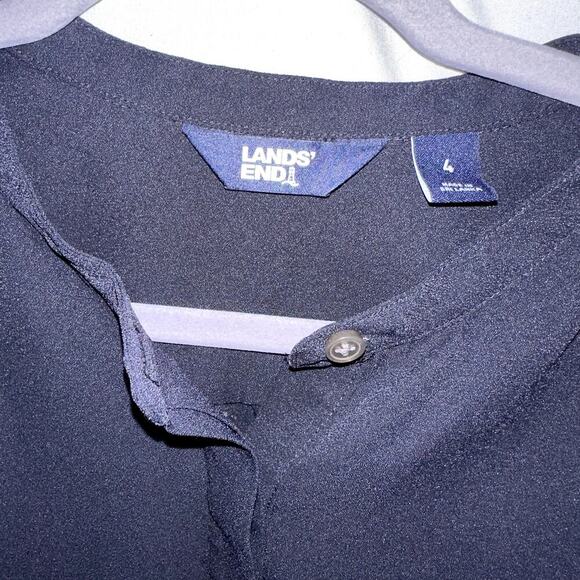 Lands End Womens Shirt Black size 4 100% Cotton Oeko-Tex Tunic Popover Top Black - Picture 2 of 9
